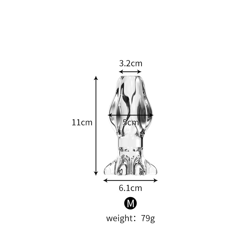 BlossomGrip TPE Anal Plug - Clear - M - image 9