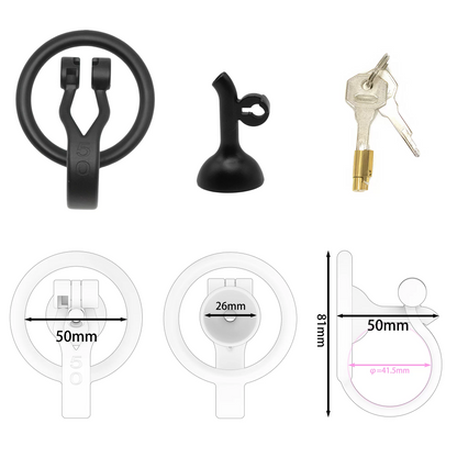 3D Printed Inverted Chastity Cage - Black - 50mm - image 4