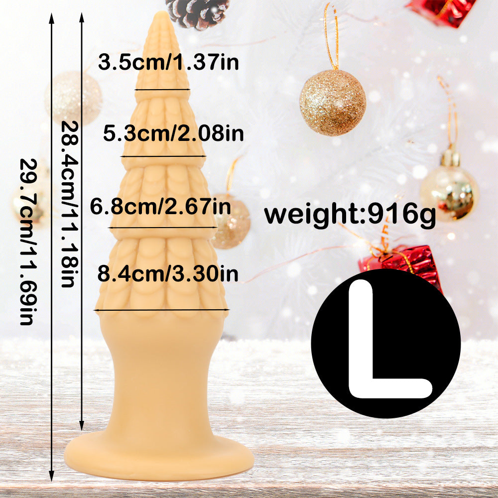 Christmas Tree Spiral Cone Suction Cup Anal Plug - Flesh Tone L - image 4
