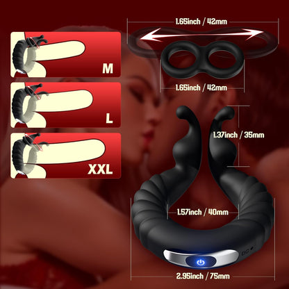 10 Vibrating Patterns Cock Ring with G Spot Clitoris Vibrator - image 4