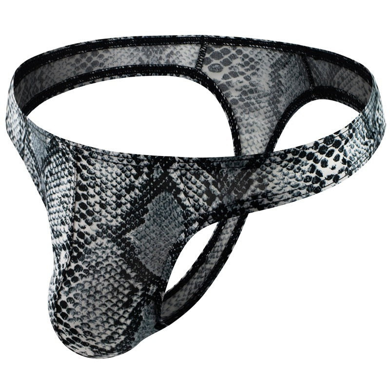 Sexy Leopard Print Thong - Gray Snake Print - XXL - image 6