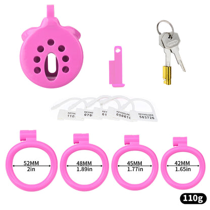 Breathable Chastity Cage - B - Pink - image 14