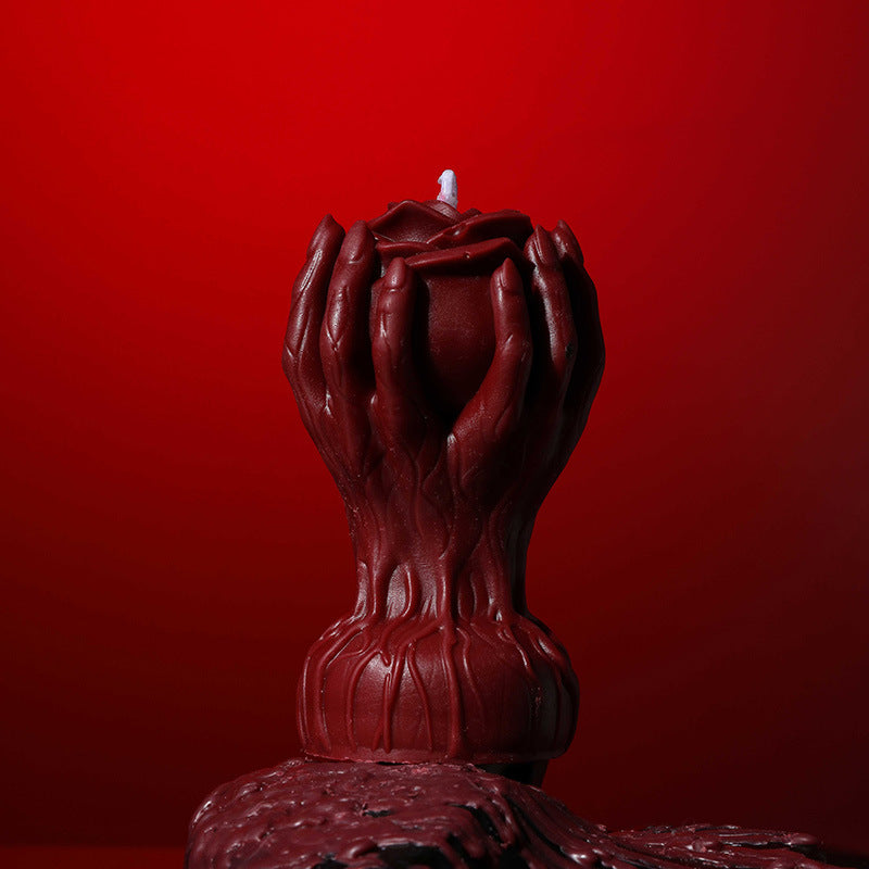 Hand Flower Low Temperature Scented Candle  - Red - image 0