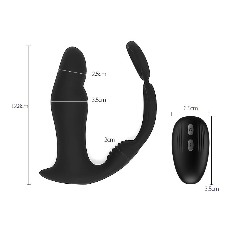 Remote Vibration Butt Plug With Double Cock Ring - image 3