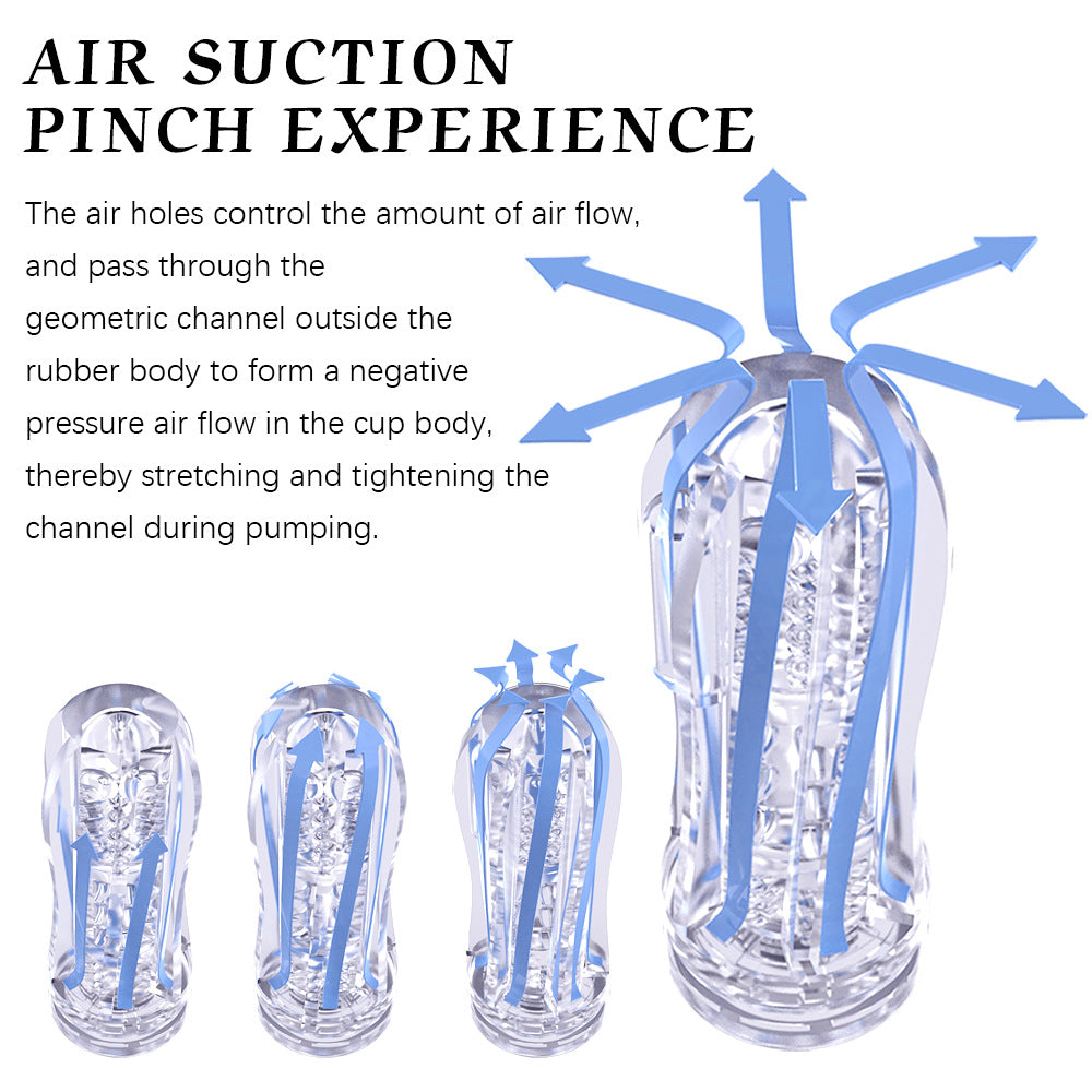 Male Masturbator Cup Soft Silicone Massager for Men Toys-Blue With Vibrations - image 4