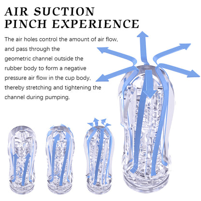 Male Masturbator Cup Soft Silicone Massager for Men Toys-Blue With Vibrations - image 4