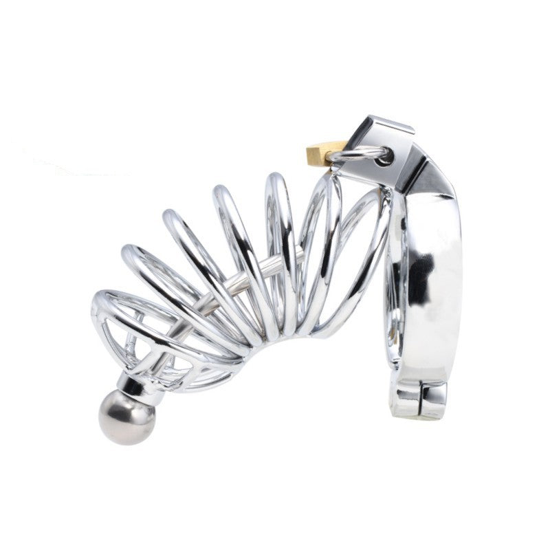 Deluxe Corkscrew Male Chastity Cage with Urethral Sound - Diameter 50mm - image 1