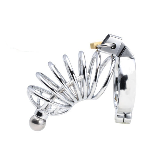 Deluxe Corkscrew Male Chastity Cage with Urethral Sound - Diameter 50mm - image 1