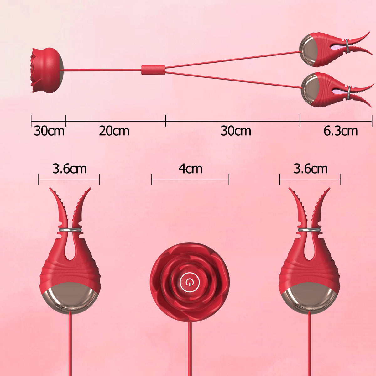 Rose Vibrating Nipple Clips - image 2