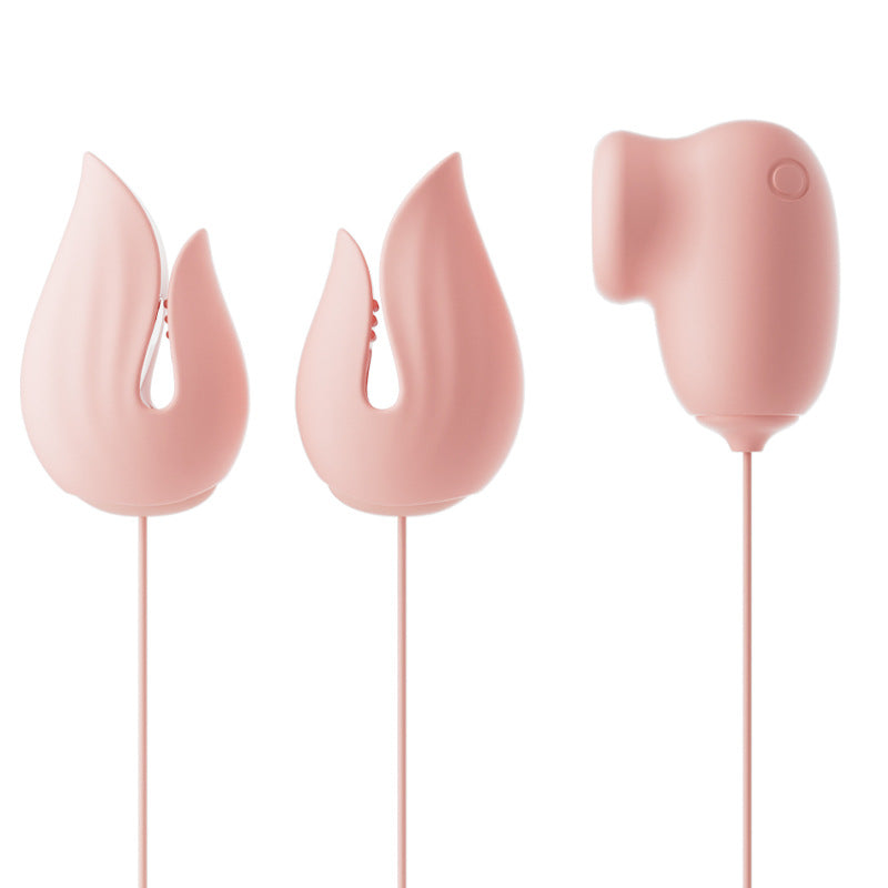 Tulip Silicone Nipple Clamps With Suction - Light Pink - image 0