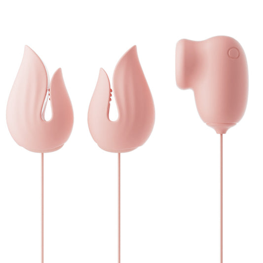 Tulip Silicone Nipple Clamps With Suction - Light Pink - image 0