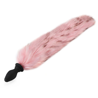 Detachable Fox Tail Vibrating Anal Plug with Remote - Pink Vibrating - image 3
