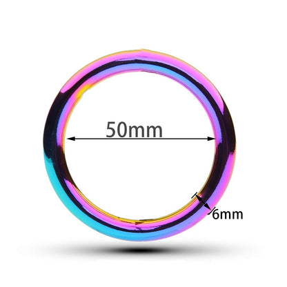 Rainbow Smooth Cock Ring - 50mm - image 5