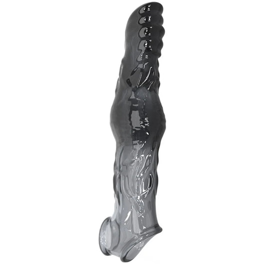 Penis Sleeve Extensions with Vibration - Black - image 5