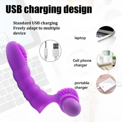 Finger Vibrator G-spot Clit Massager Stimulator Sex Toys for Women Rechargeable - image 0