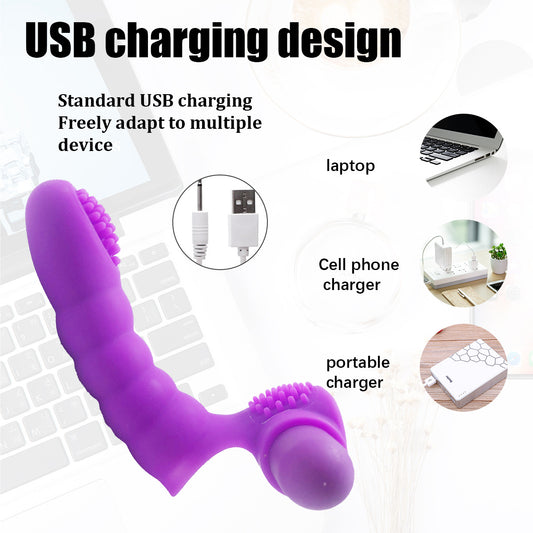 Finger Vibrator G-spot Clit Massager Stimulator Sex Toys for Women Rechargeable - image 0