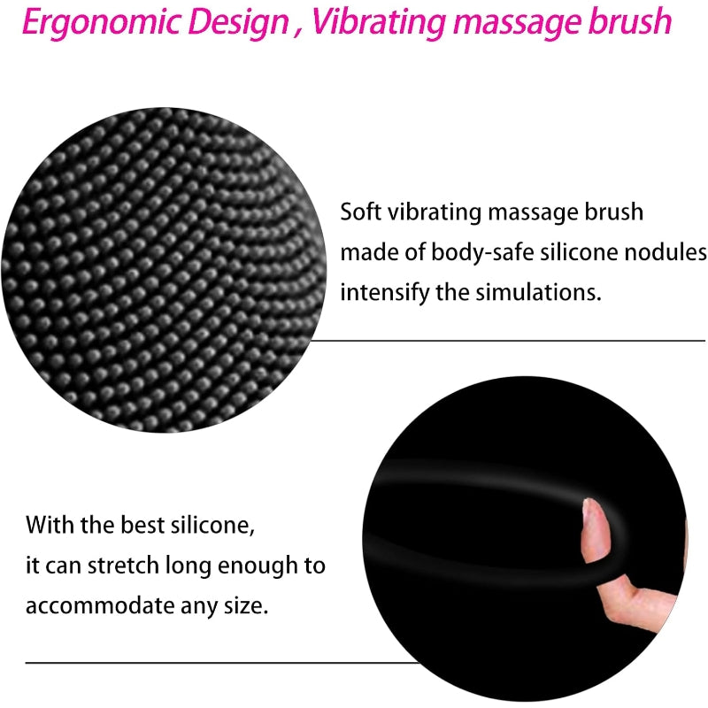 10-Speed Vibrating Cock Ring - Rechargeable Stretchy Silicone Ring for Couples - image 3