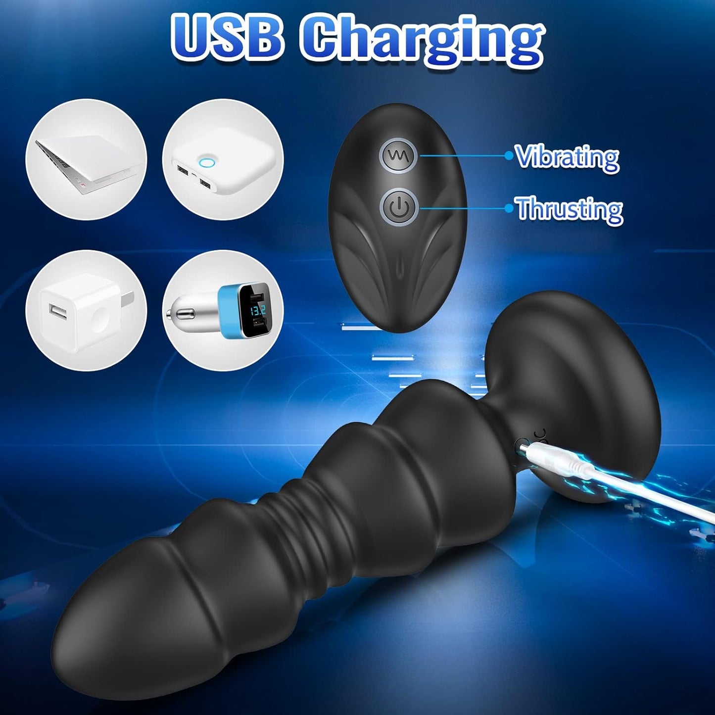 Thrusting Anal Plug G Spot Vibrator Prostate Massager - image 2