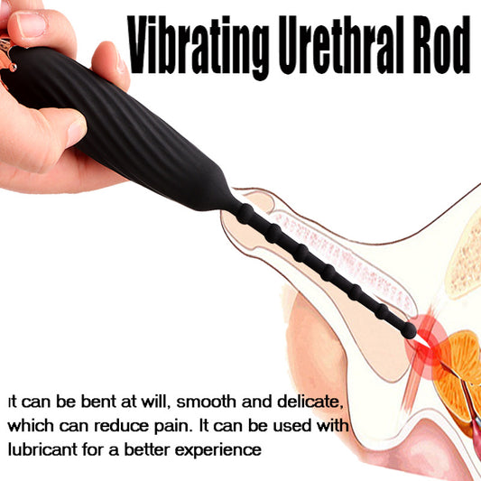 7.87'' Vibrating Urethral Sound With Four Smooth Beads - image 3