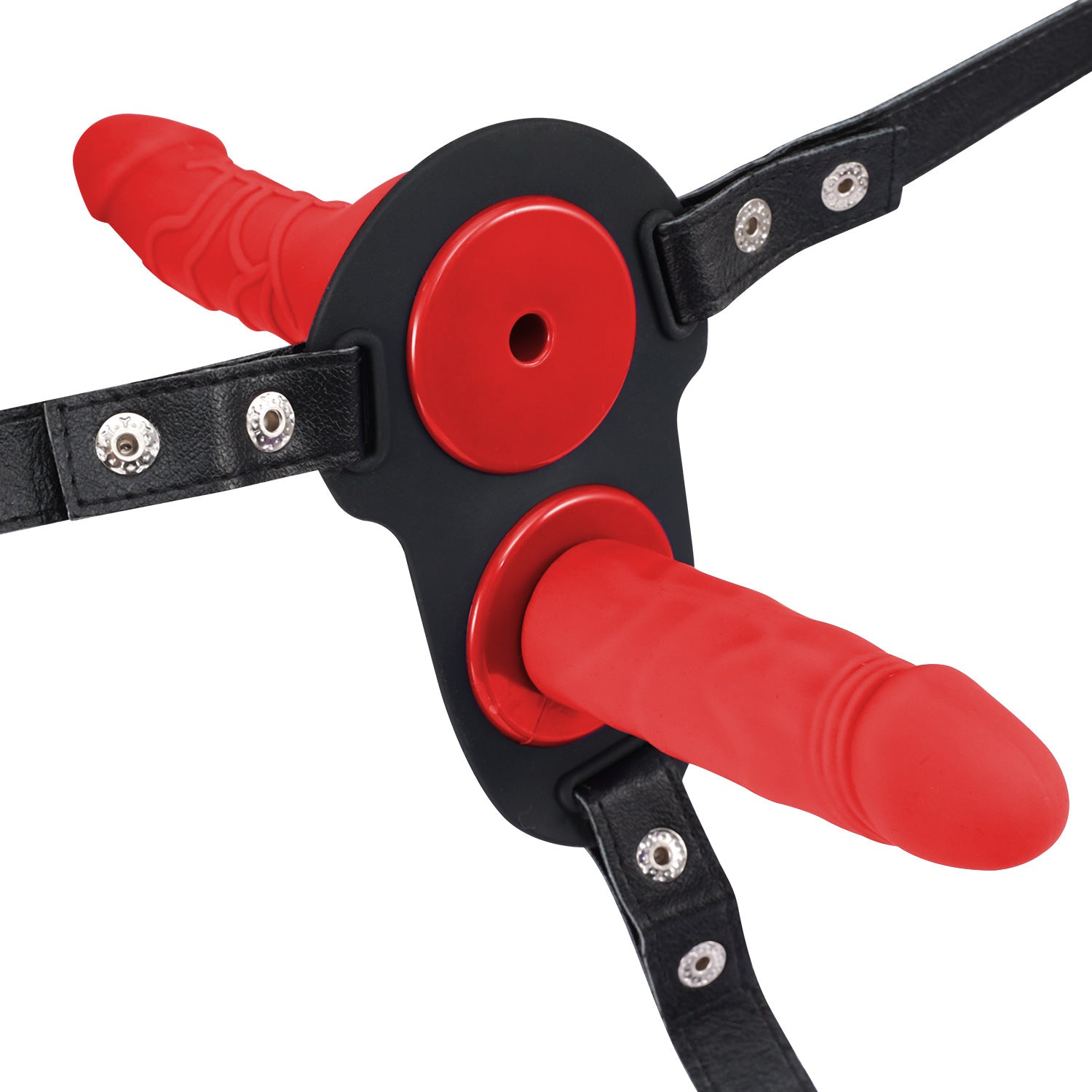 Detachable Silicone Strap-On Harness  Dildo - Red - image 4