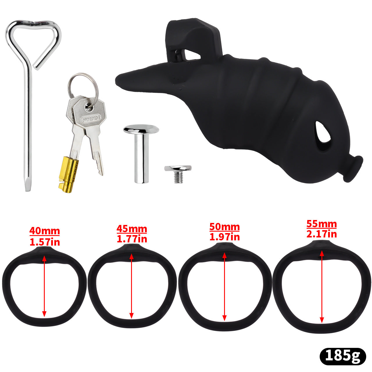 Soft Silicone Chastity Cage - L - Black - image 18