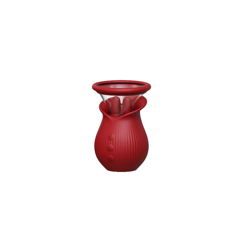 3in1 Rose Sex Toy With 2 Suction Cups - Red - image 8