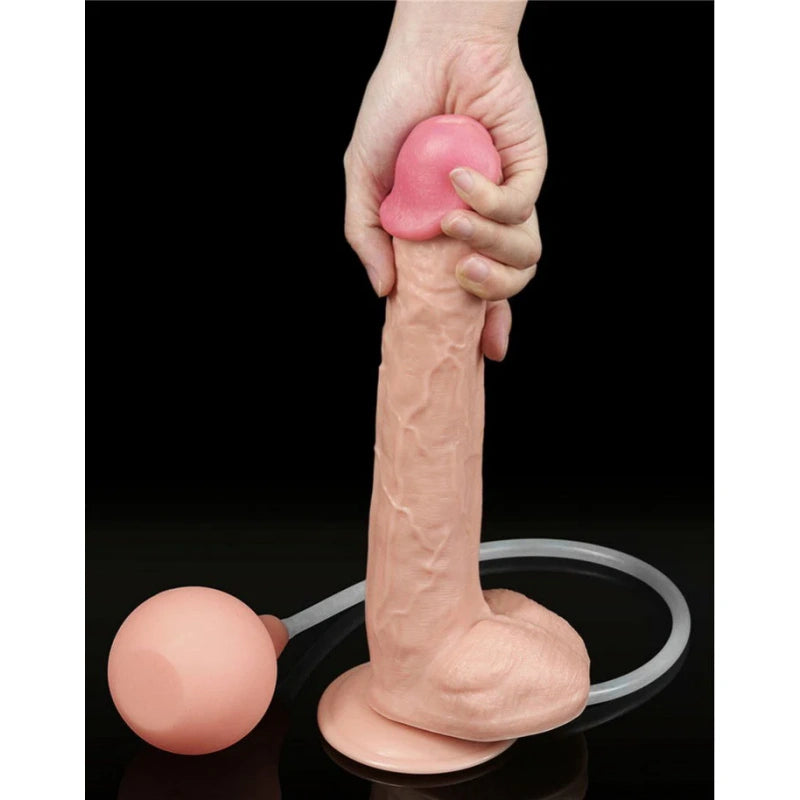 Ealistic Suction Cup Dildo With Squeezable Bulb - image 1