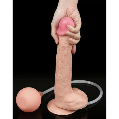 Ealistic Suction Cup Dildo With Squeezable Bulb - image 1