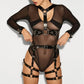 Leather Roleplay Lingerie Set with Top, Bottoms & Cuffs – BDSM-Inspired Outfit for Women - image 1