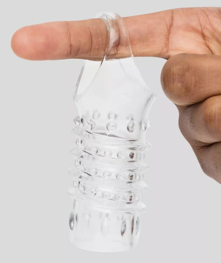 Clear Bumpy Penis Sleeve with Ball Loop - image 1