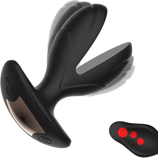 Waterproof Silicone Remote-Control Vibrating Anal Plug - Black - image 0