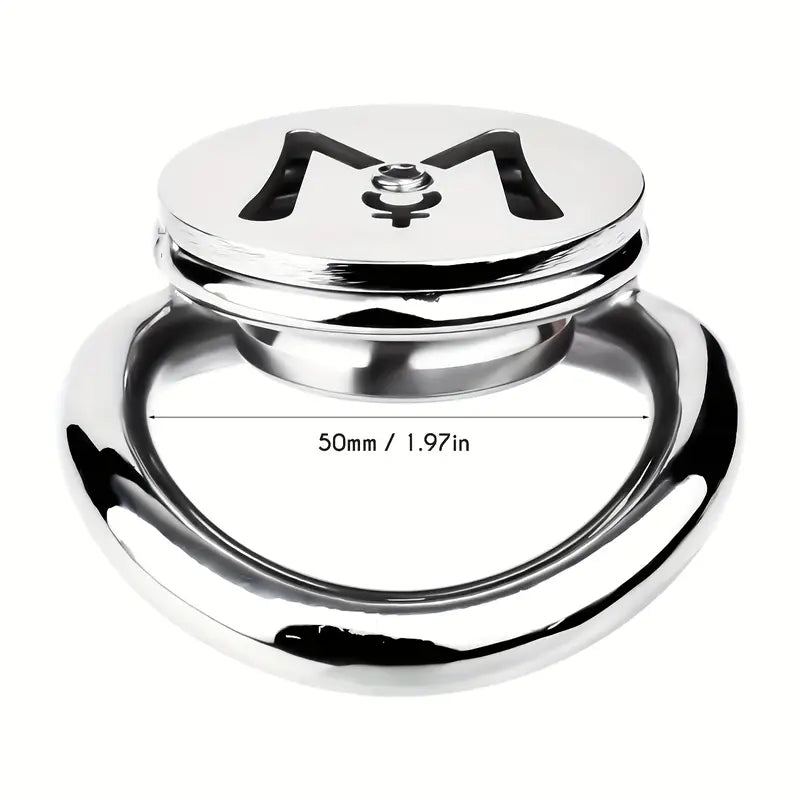 M-shaped Flat Stainless Steel Negative Inverted Chastity Penis Lock Cage - 50mm - image 7