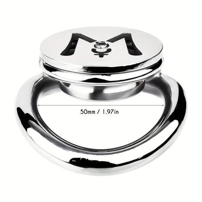 M-shaped Flat Stainless Steel Negative Inverted Chastity Penis Lock Cage - 50mm - image 7