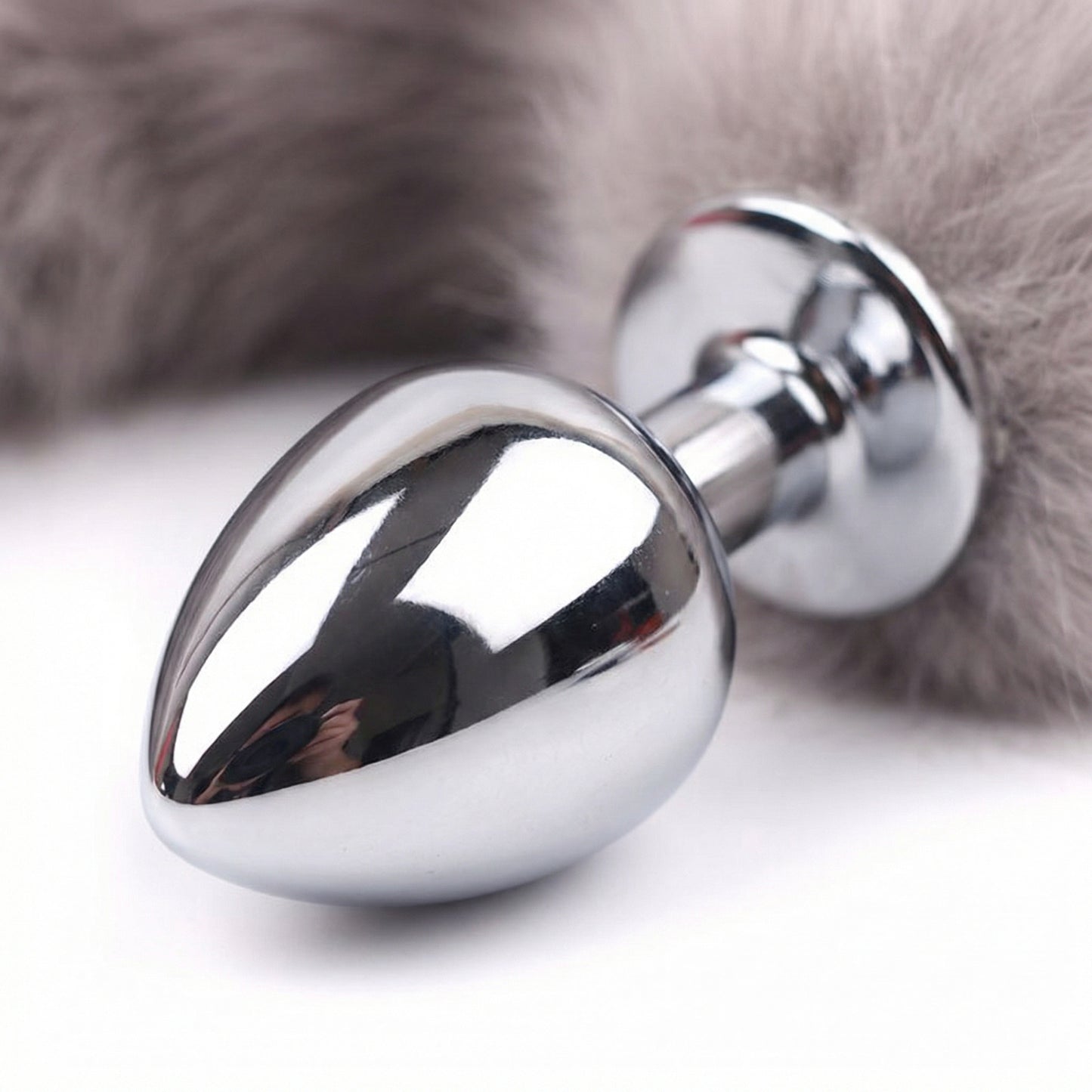 Gray Fox Tail Butt Plug • 18.1 Inch Tail - image 5