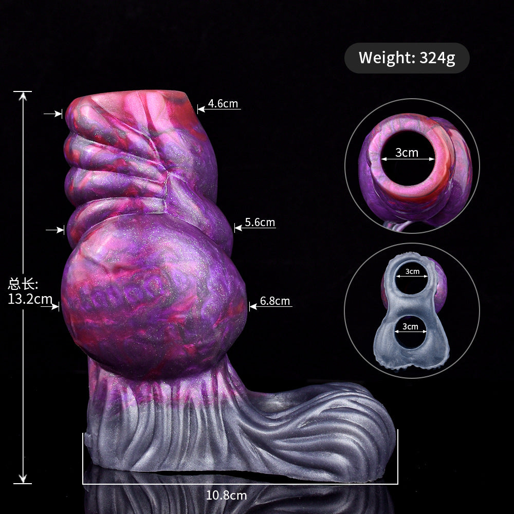Silicone Cock Sleeve Monster Dragon Big Knot Penis Extender - B - image 13