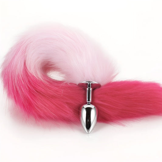Pink Fox Tail Butt Plug • 16 Inch Tail - L - image 0