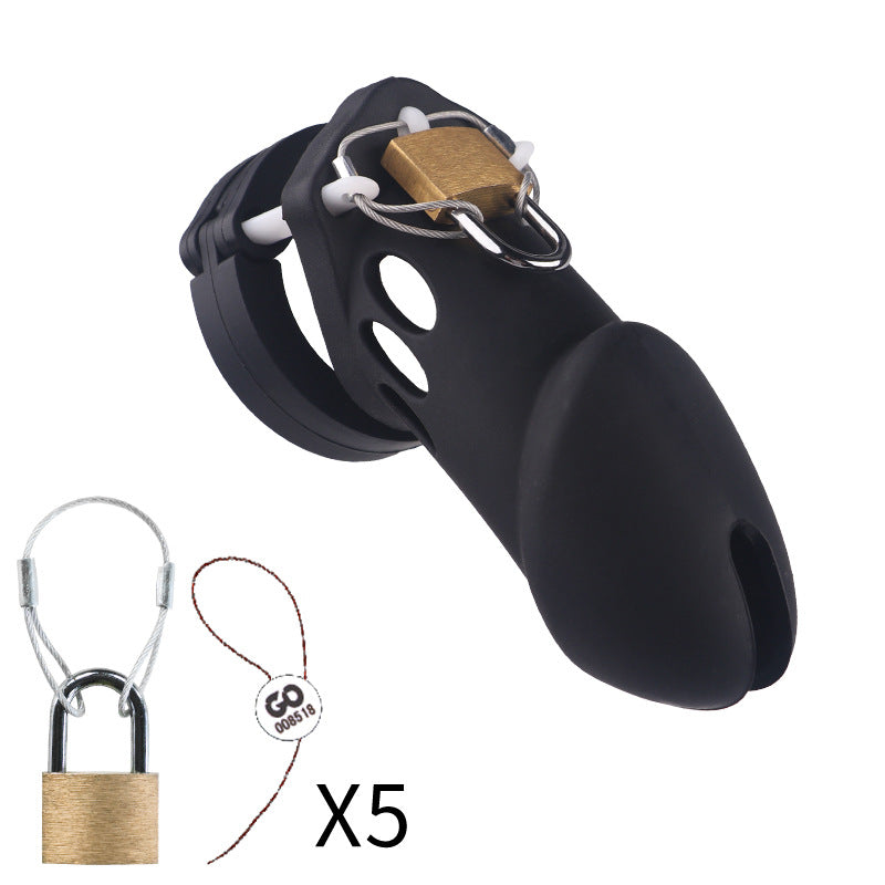 Male's Silicone Device Cage 2.76 inches and 3.54 inches long(all rings included) - Black - 3.54 inches - image 2