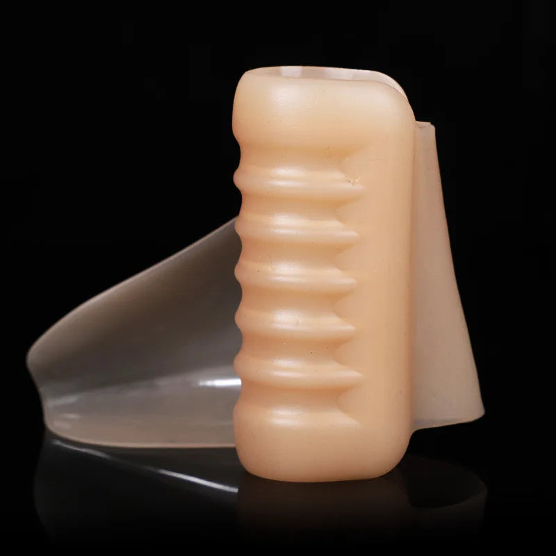Penis Enlargement Sleeve Rubber Cock Ring - Beige - image 4