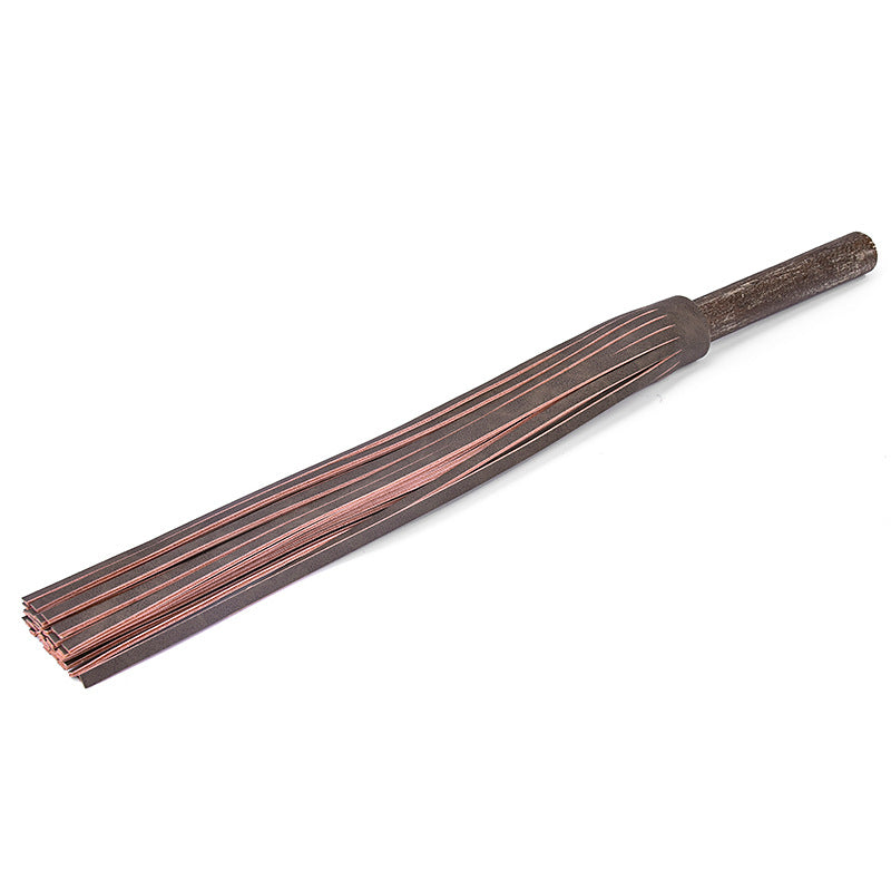 Vintage Wooden Handle Leather Flogger - 21.4'' - Bronze - image 3