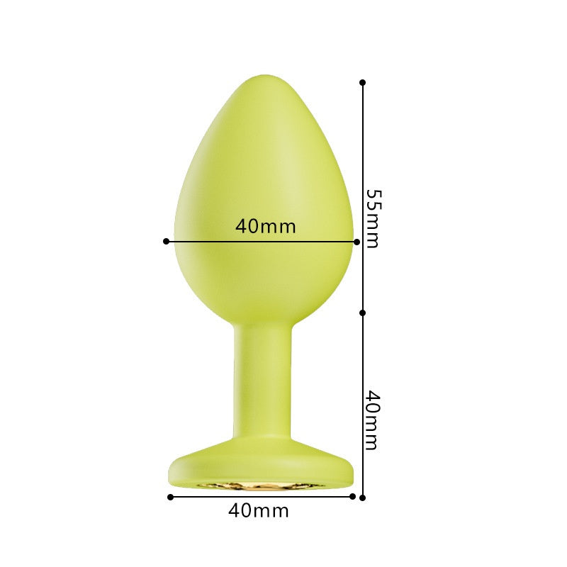 Crystal Diamond Anal Butt Plugs 3 Set - Large Yellow - image 26