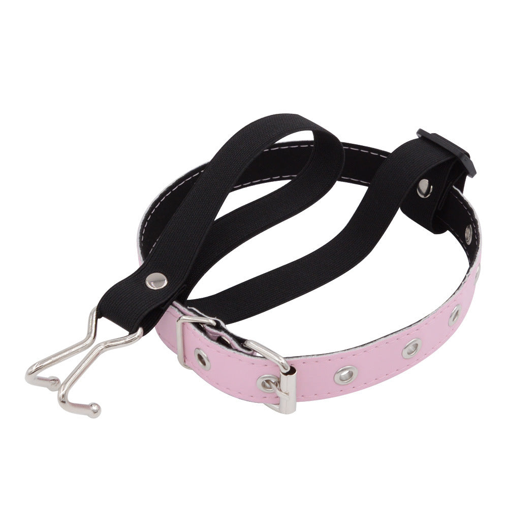 Neck Collar Necklace with Metal Nose Hook Buckle Halloween Choker - Pink - image 6