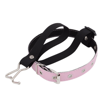 Neck Collar Necklace with Metal Nose Hook Buckle Halloween Choker - Pink - image 6