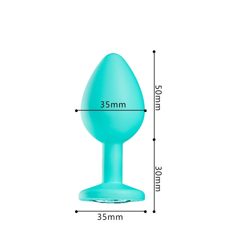 Crystal Diamond Anal Butt Plugs 3 Set - Medium Teal - image 20