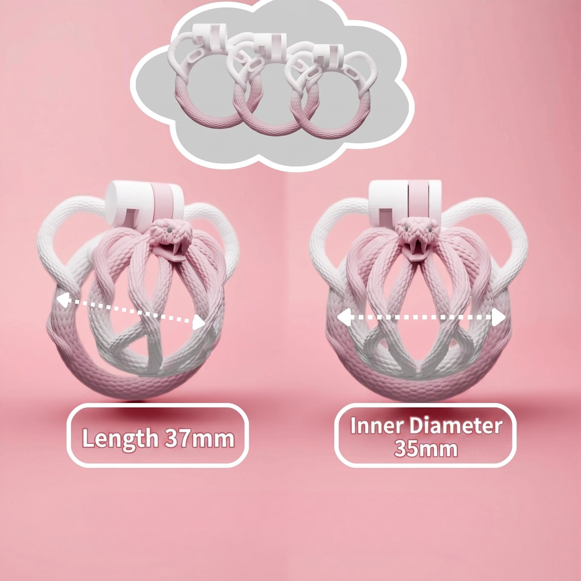Pink Serpent Chastity Cage - image 3