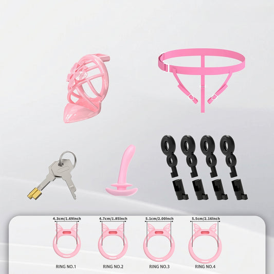 Invisible Butterfly Chastity Cage - Pink - S - image 0