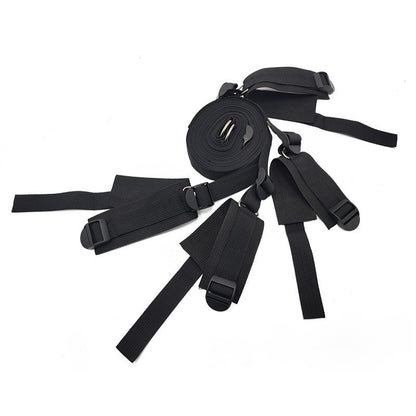 Wrist And Ankle Straps Adult Play Bed Bondage Restraints Set - Black - image 2