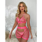 Sexy Fishnet Two Piece Lingerie Set – Backless Halter Top with Bow Tie & Matching Shorts - image 13