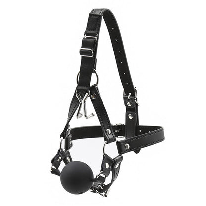 Adjustable Breathable Silicone Ball Gag with Nose Hook – 3 Sizes for Ultimate BDSM Control - Black - L - image 7