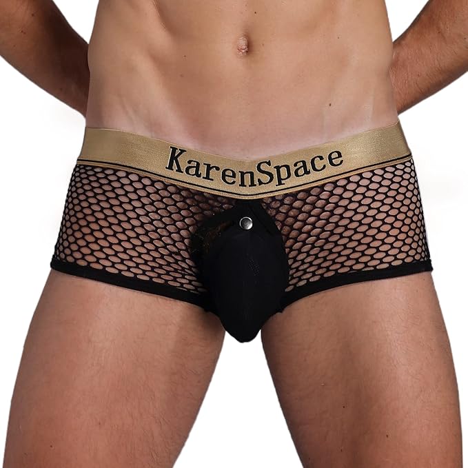Men's Nightclub Panties with Snap Button - Black - XL - image 1
