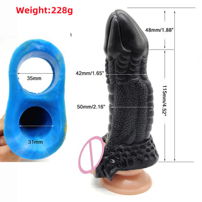 Monster Dildo Silicone Penis Sleeve - image 8